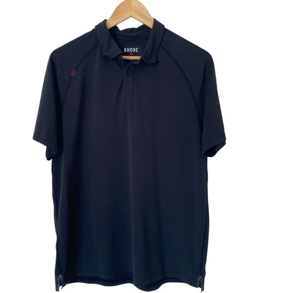 RHONE Men's Delta Pique Polo Performance Golf Lightweight Shirt Black, Large - Picture 2 of 11